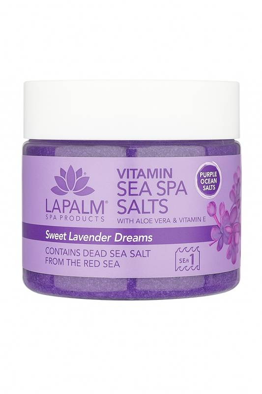 LA PALM Spa Products Vitamin Sea Spa Salts “Sweet Lavender Dreams” 12oz