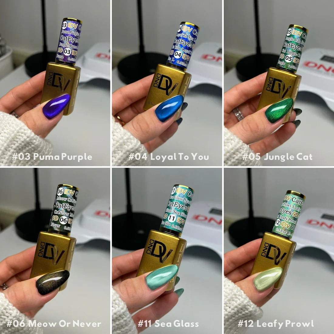 DND DIVA 9D Cat Eye Glassball - 12 Set