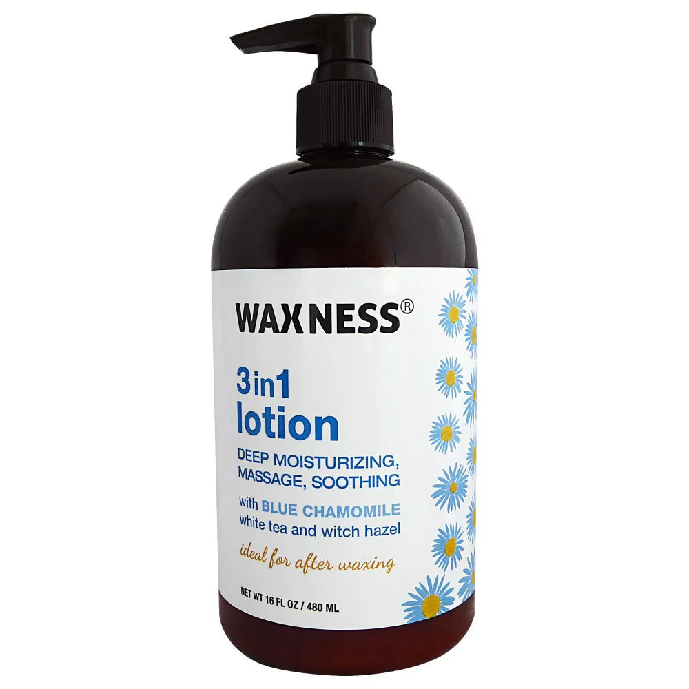 WAXNESS NATURAL 3 IN 1 LOTION WITH BLUE CHAMOMILE AND WITCH HAZEL 16 FL OZ / 480 ML