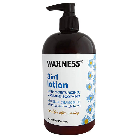 WAXNESS NATURAL 3 IN 1 LOTION WITH BLUE CHAMOMILE AND WITCH HAZEL 16 FL OZ / 480 ML