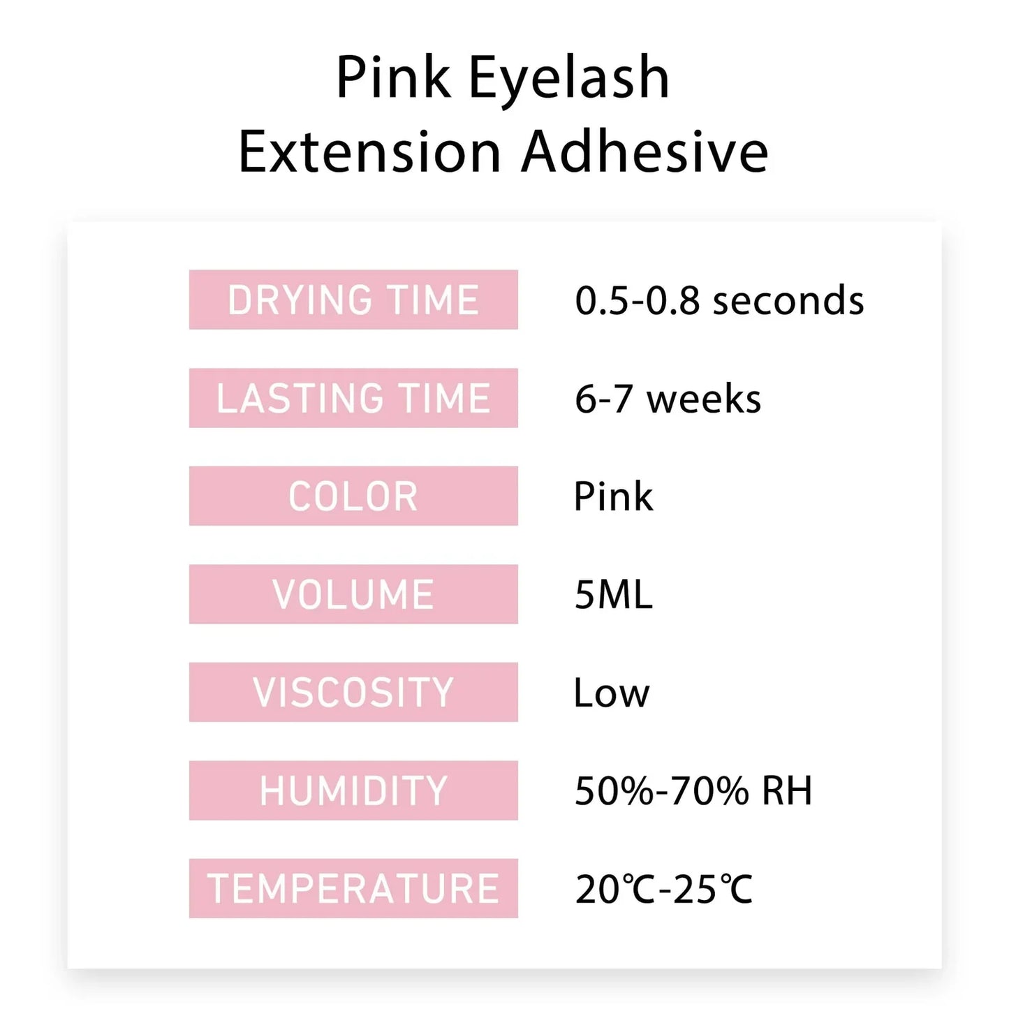 Veyes Pink Lash Adhesive “Dries Crystal Clear” 5ml
