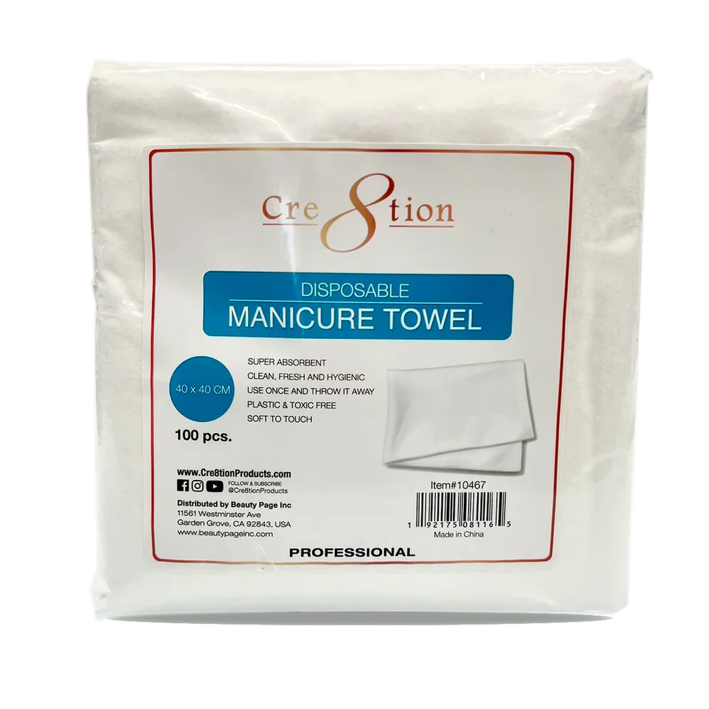 Cre8tion Disposable Manicure Plain Towel 40x40 cm 100 pcs./ bag