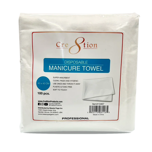 Cre8tion Disposable Manicure Plain Towel 40x40 cm 100 pcs./ bag