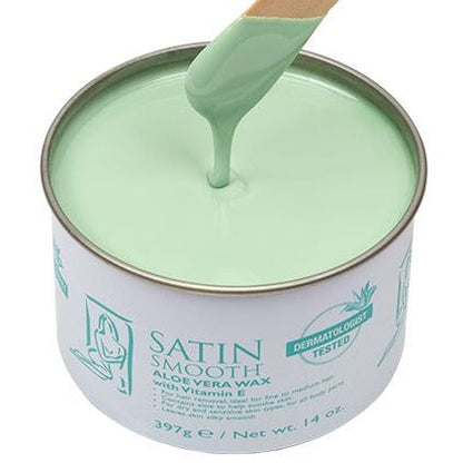 SATIN SMOOTH ALOE VERA WAX 14OZ.