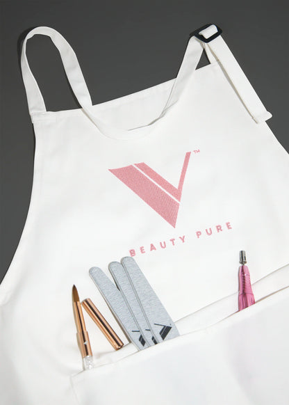 V BEAUTY PURE APRON - WHITE & PINK