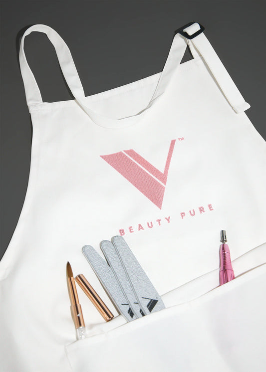 V BEAUTY PURE APRON - WHITE & PINK