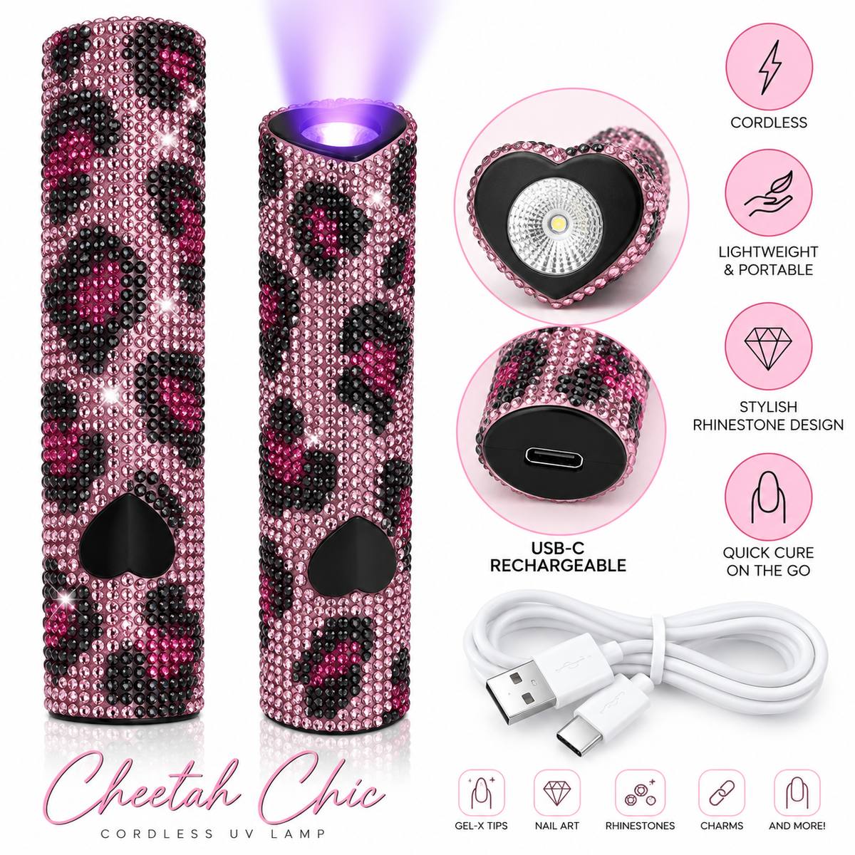 Rechargeable Rhinestones Flash Cure UV Lamp