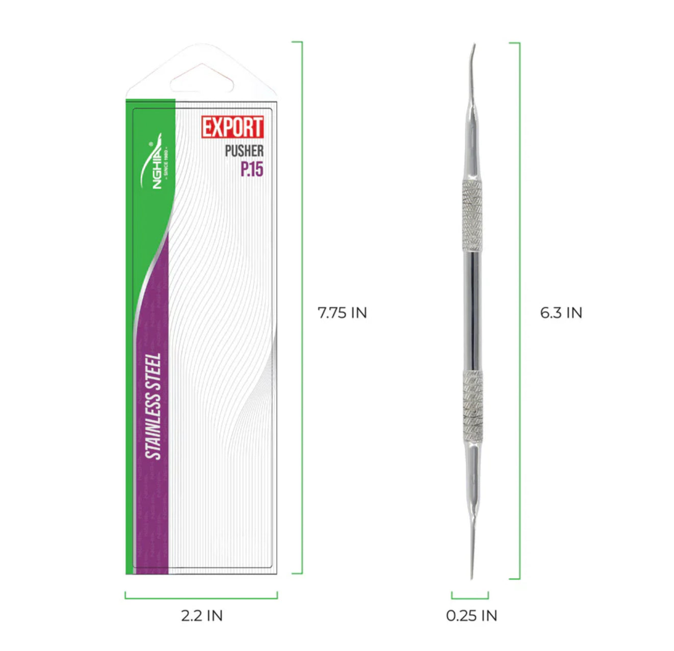 NGHIA Cuticle Pusher - P-15 (Stainless Steel)