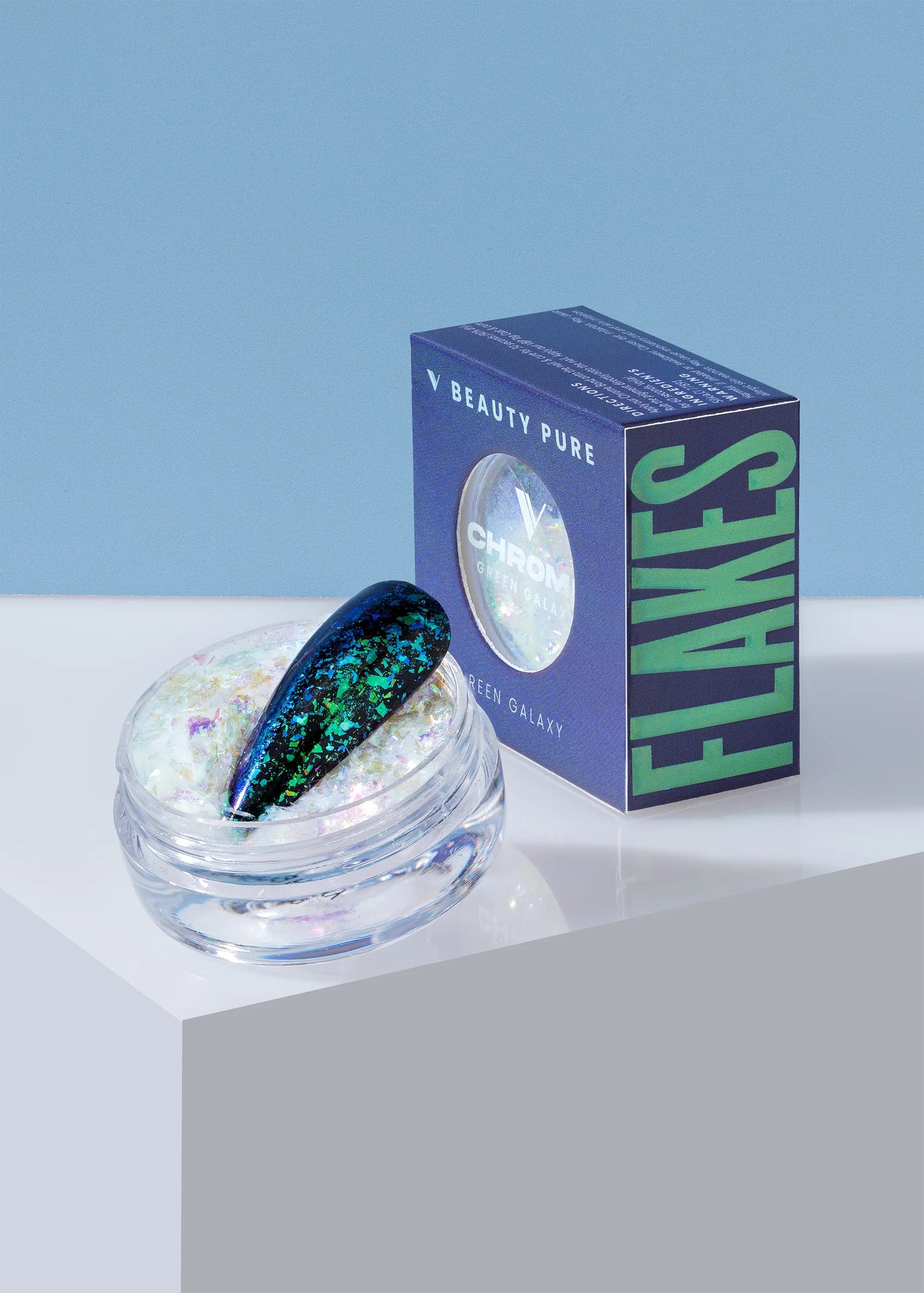V BEAUTY PURE CHROME FLAKES - GREEN GALAXY