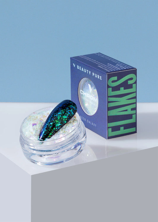 V BEAUTY PURE CHROME FLAKES - GREEN GALAXY