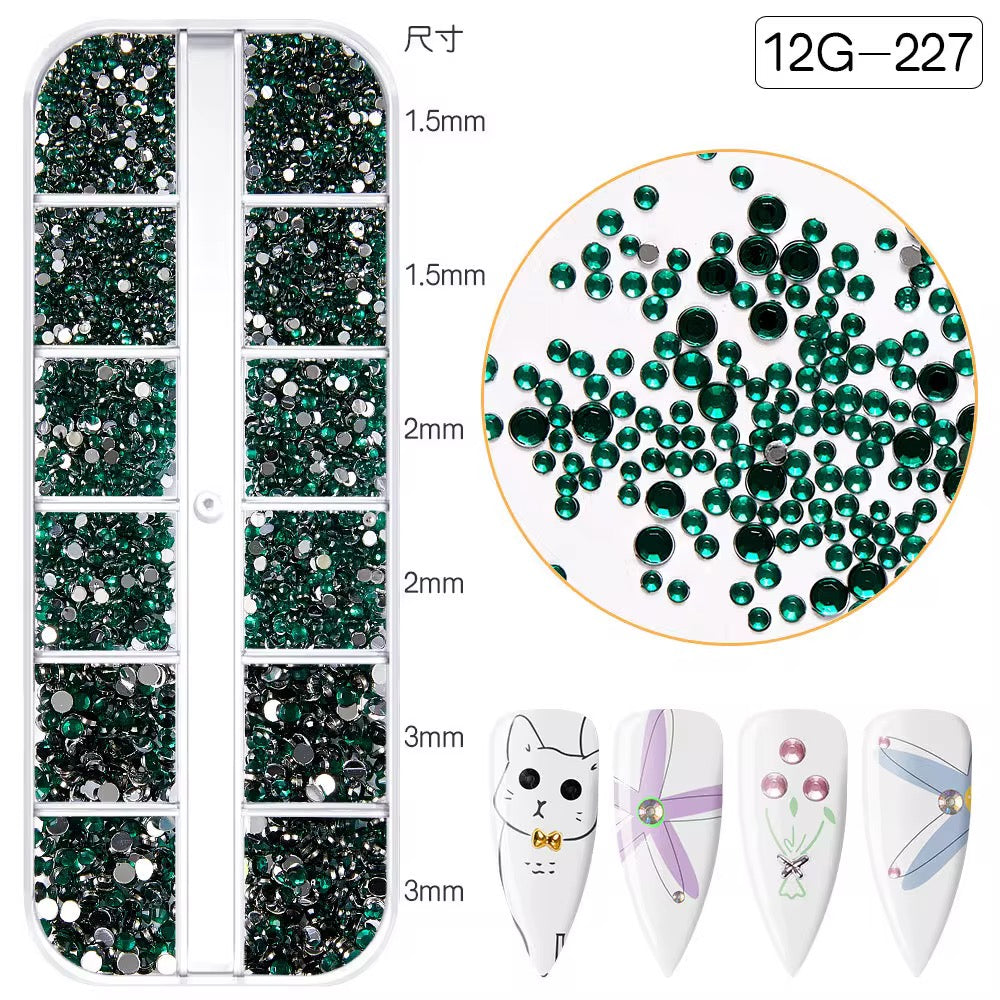 Flat Back 12 Grid Rhinestones