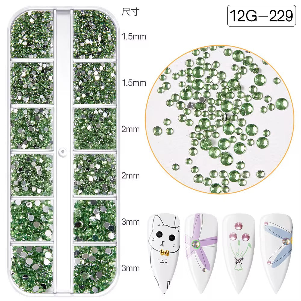 Flat Back 12 Grid Rhinestones