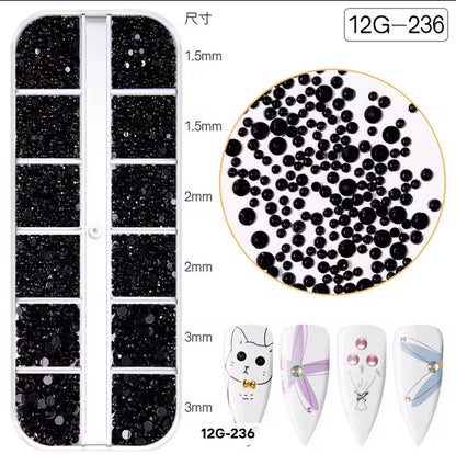 Flat Back 12 Grid Rhinestones