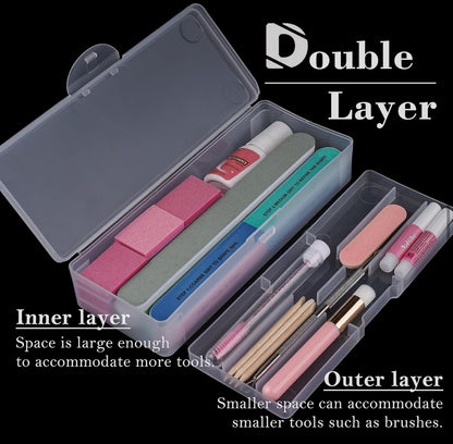 Clear Nail Art Box Doubled Layer
