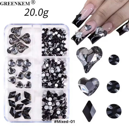 Rhinestone Assorted 6 Grid Pack