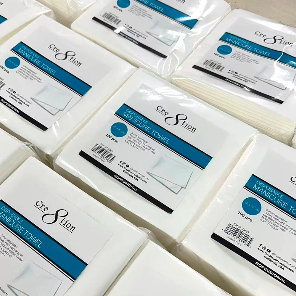 Cre8tion Disposable Manicure Plain Towel 40x40 cm 100 pcs./ bag