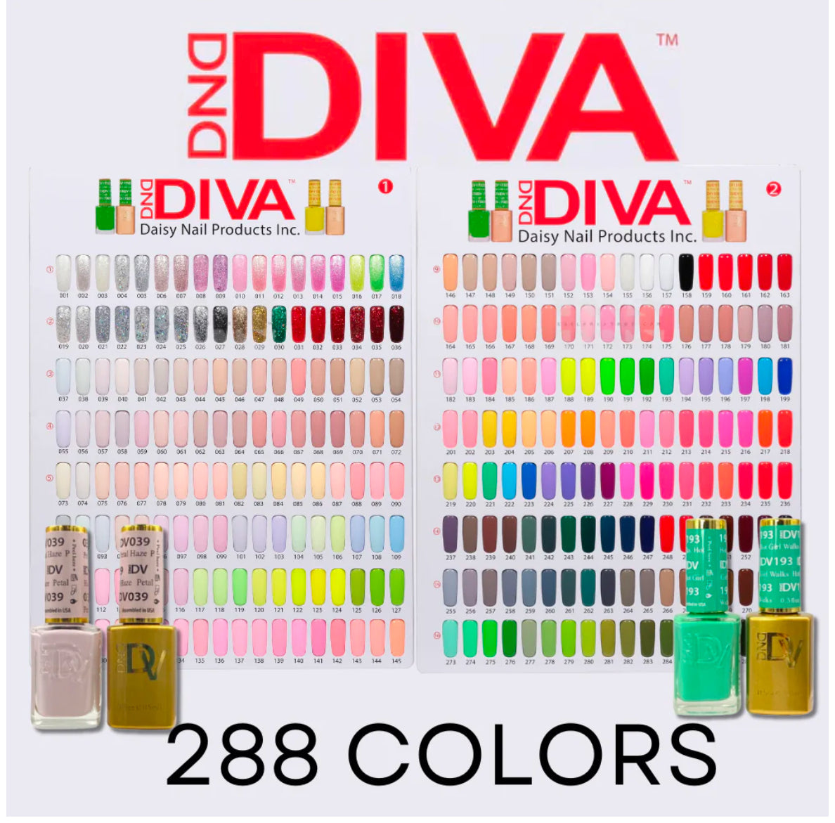 DND DIVA FULL COLLECTION GEL & POLISH - 288 Colors
