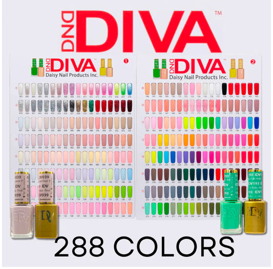 DND DIVA FULL COLLECTION GEL & POLISH - 288 Colors