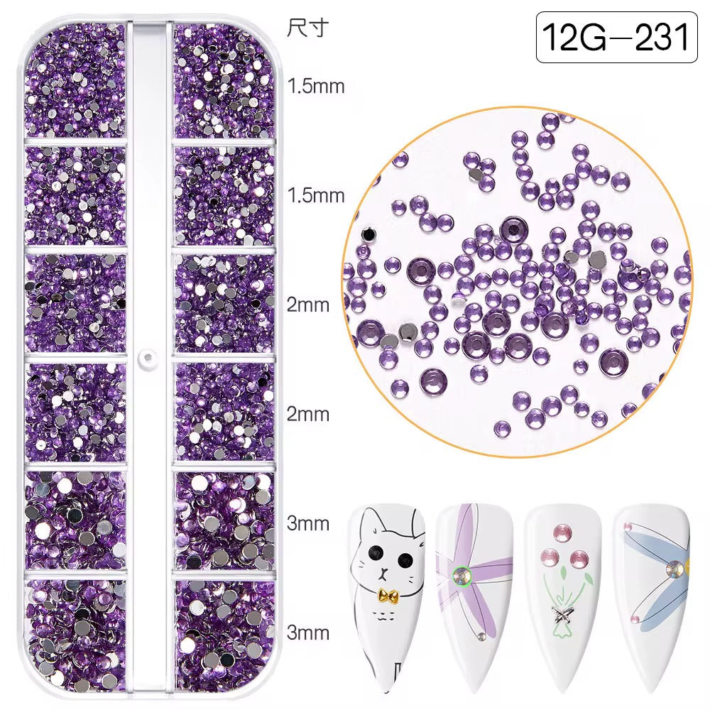 Flat Back 12 Grid Rhinestones
