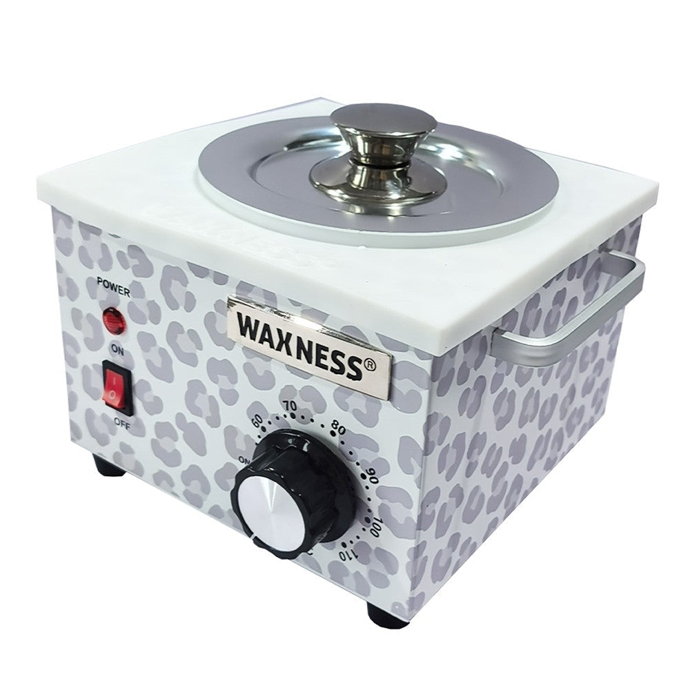 WAXNESS PROFESSIONAL SINGLE WAX HEATER WN-5001 E WILD LUXE LEOPARD ELITE SERIES HOLDS 16 OZ