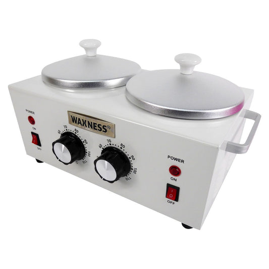 WAXNESS PROFESSIONAL DOUBLE WAX HEATER WN-5002 E WHITE ELITE SERIES 2 X 1 LB