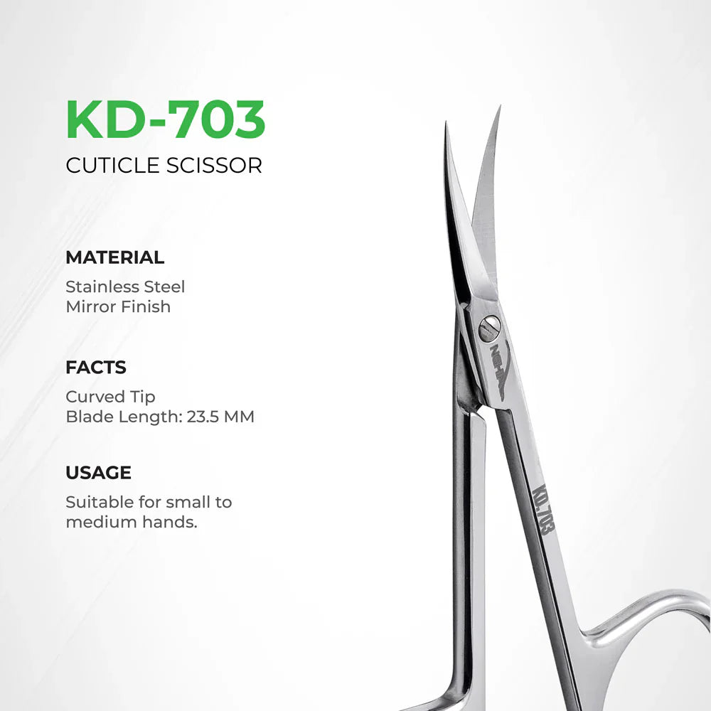 NGHIA Cuticle Scissors KD.703 /96mm (Stainless Steel)