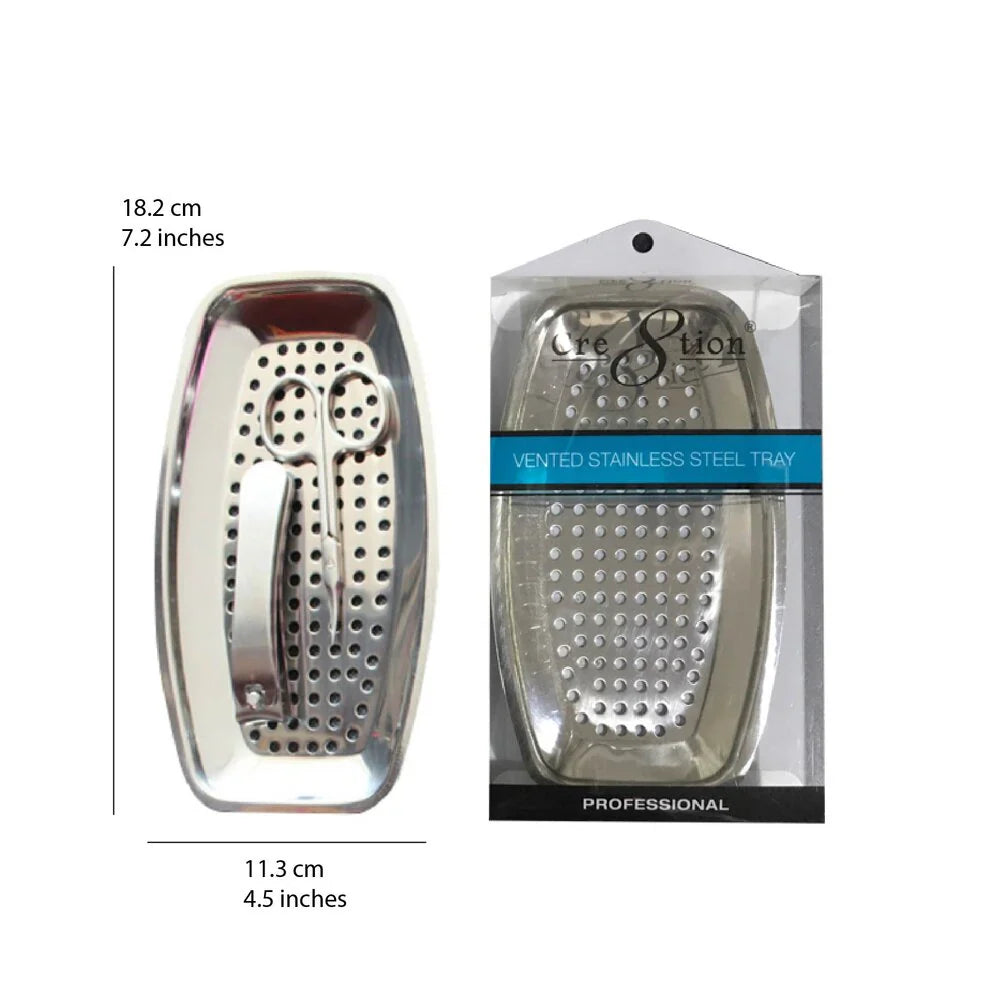 Cre8tion Disinfectant - Small Stainless Steel Tray with holes 18.2x11.3cm