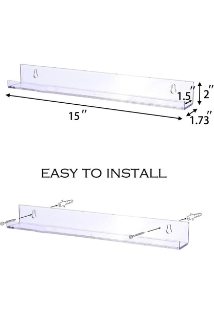 Acrylic Wall Shelves 6 pack 15 inch.