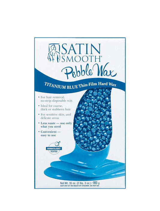 SATIN SMOOTH PEBBLE WAX “TITANIUM BLUE” THIN-FILM HARD WAX