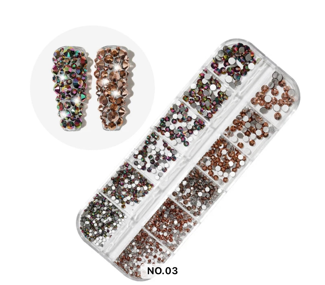 Flat Back 12 Grid Rhinestones