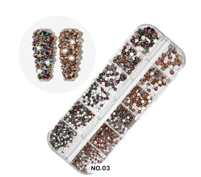 Flat Back 12 Grid Rhinestones