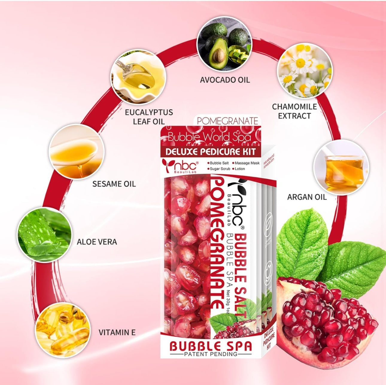 NBC Beautilab Deluxe Pedicure Kit “Pomegranate “