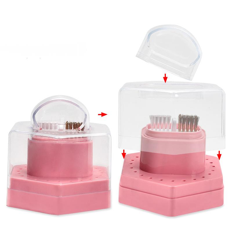 24 Holes 2in1 Nail Drill Bits Stand Storage Display Box