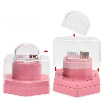 24 Holes 2in1 Nail Drill Bits Stand Storage Display Box