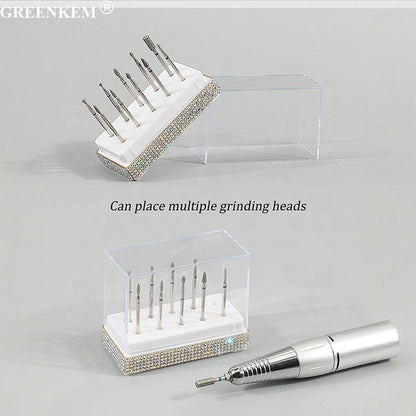 Diamond 10 Holes Nail Drill Bits Storage Box