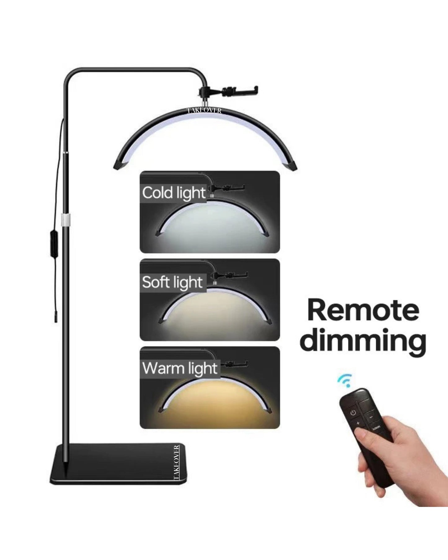 Take Over Rhinestone Half Moon LED Lamp With Stand GX680D