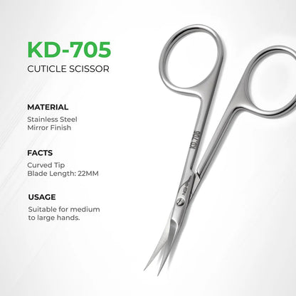NGHIA Cuticle Scissors KD.705 /99mm (Stainless Steel)