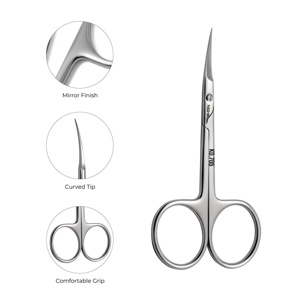 NGHIA Cuticle Scissors KD.705 /99mm (Stainless Steel)
