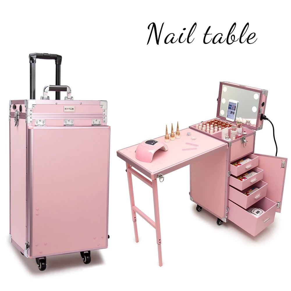 Portable Travel Table With Bluetooth Speaker & LED Light