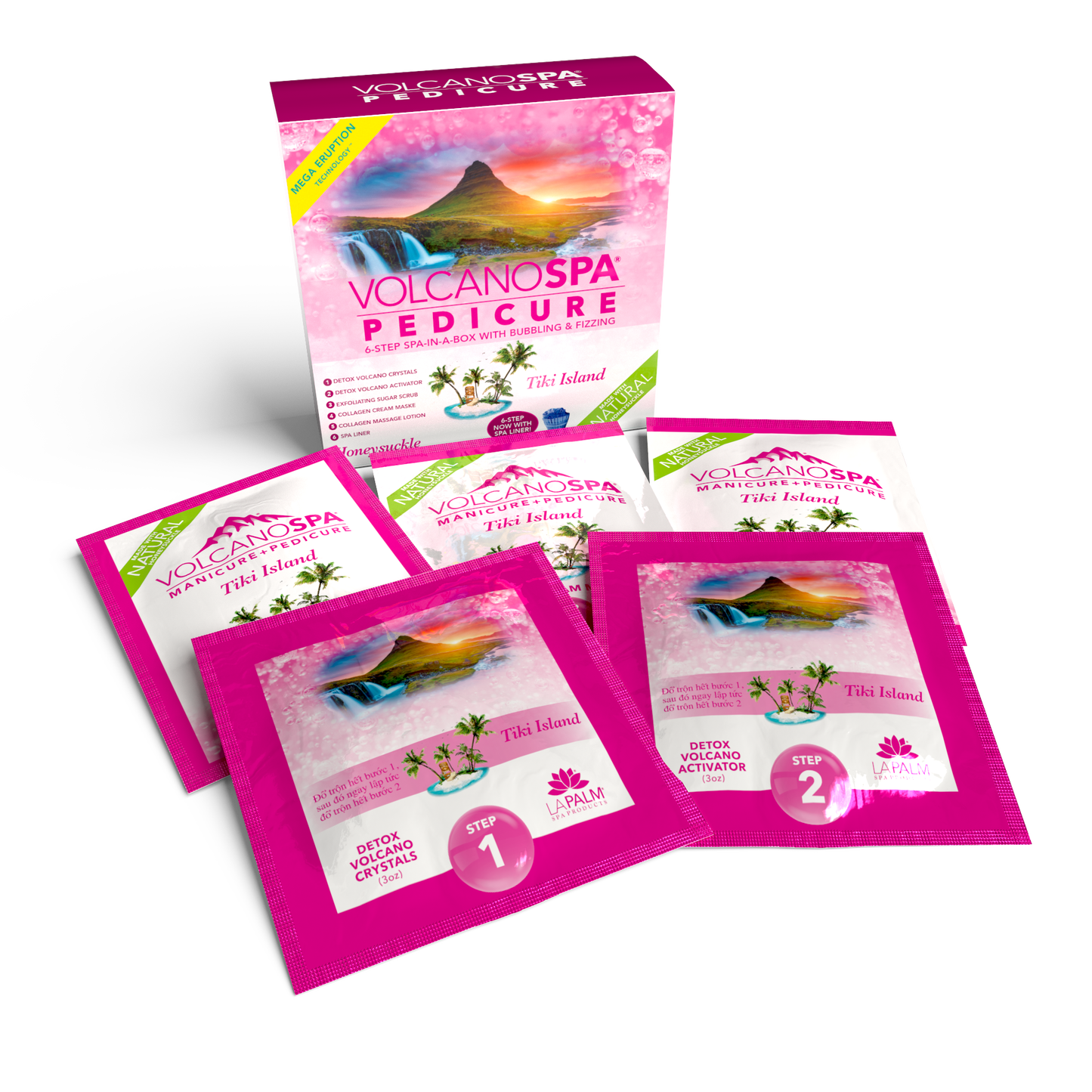 Volcano Spa “Honeysuckle Tiki Island” Eruption Pedicure 6 Step Kit