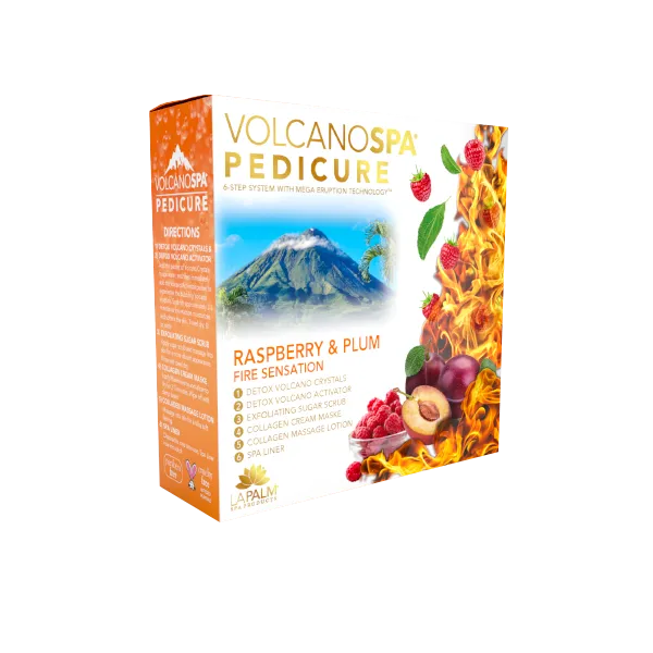 Volcano Spa “Raspberry & Plum” Eruption Pedicure 6 Step Kit