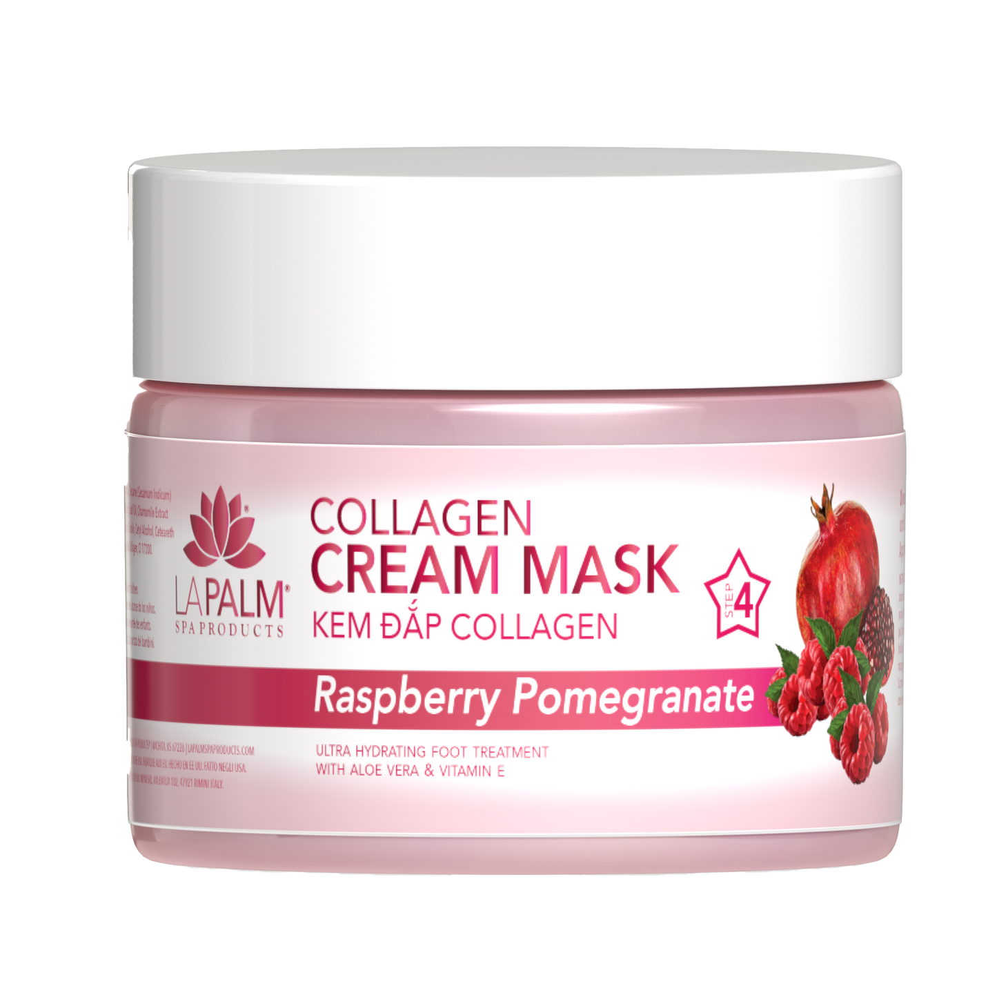 LA PALM Collagen Cream Mask “Raspberry Pomegranate ” 12oz