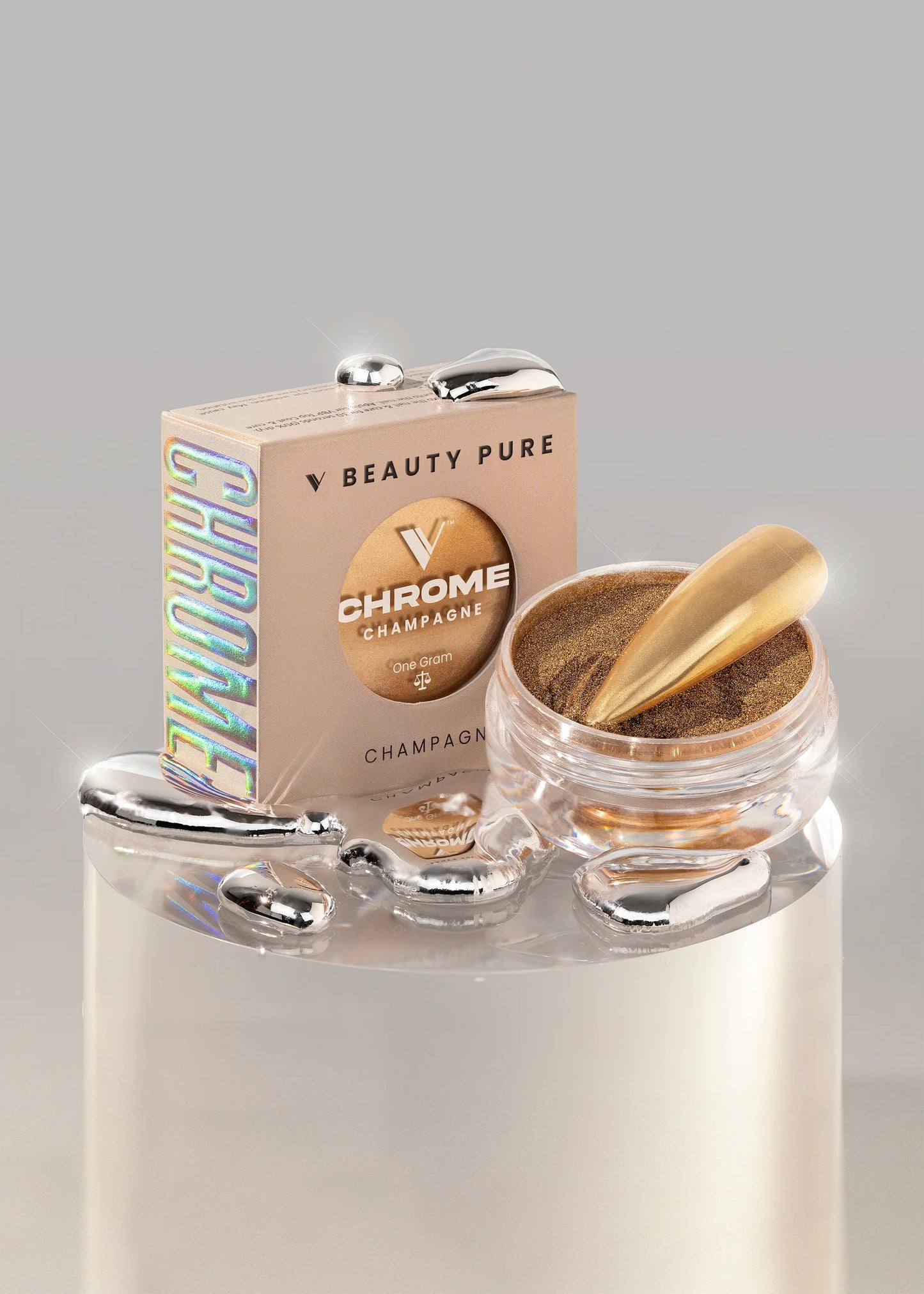 V BEAUTY PURE CHROME POWDER - CHAMPAGNE