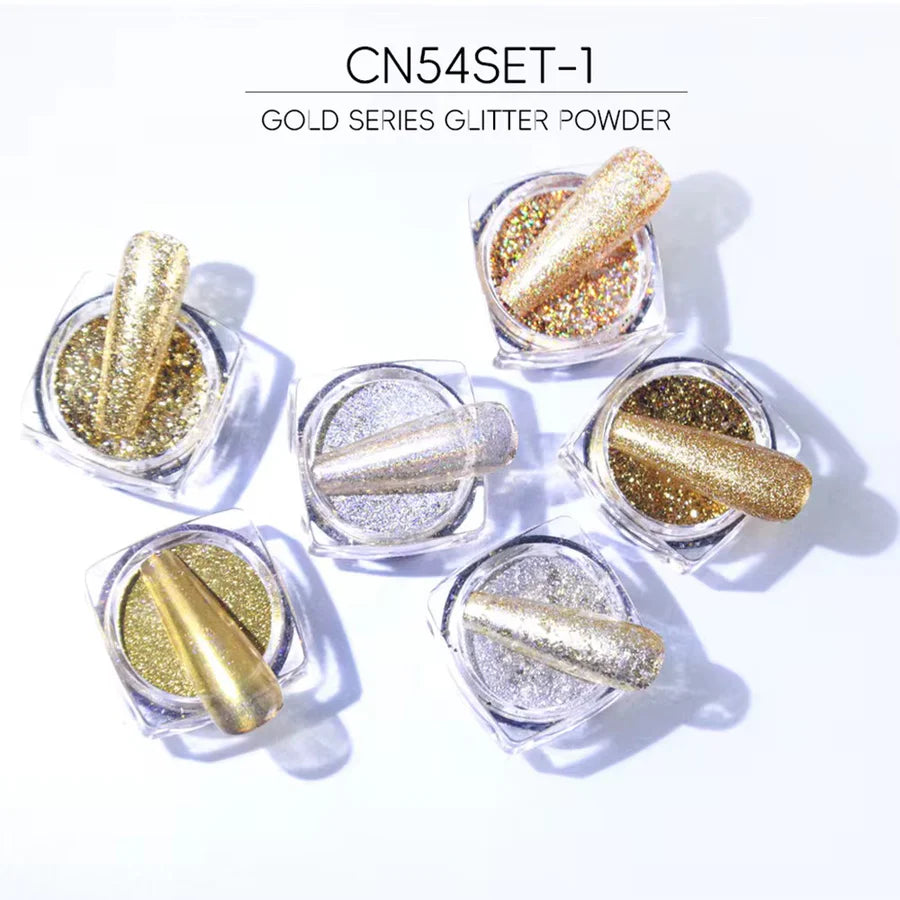 Chrome Glitters Nail Art