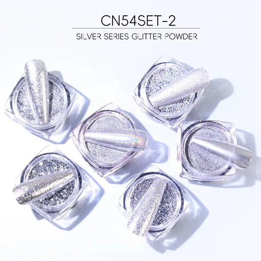 Chrome Glitters Nail Art