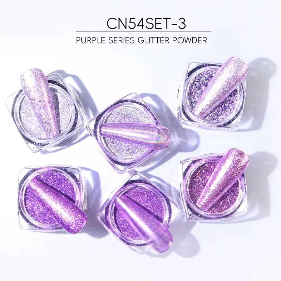Chrome Glitters Nail Art
