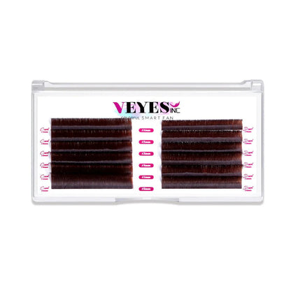 Veyes Brown Self Fanning Lash Extensions (two curls per tray)