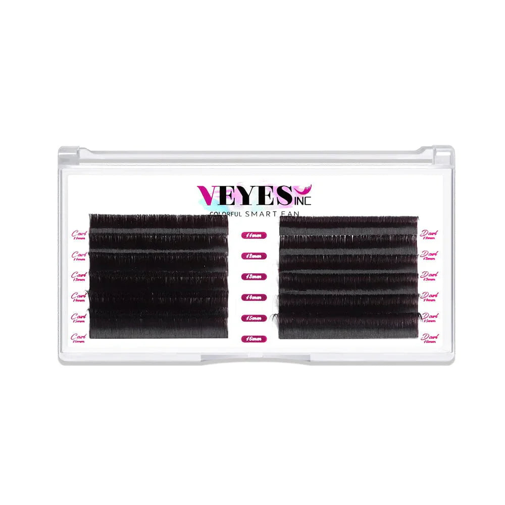 Veyes Brown Self Fanning Lash Extensions (two curls per tray)