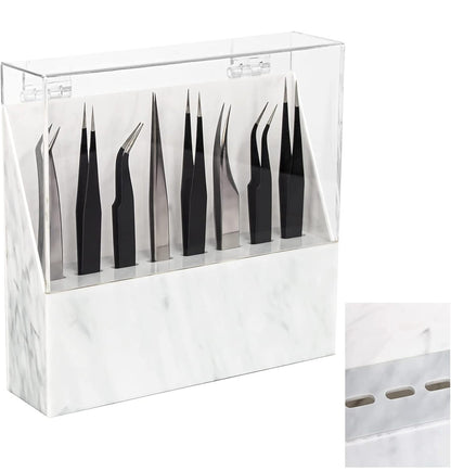 White Marble Tweezer Storage Box