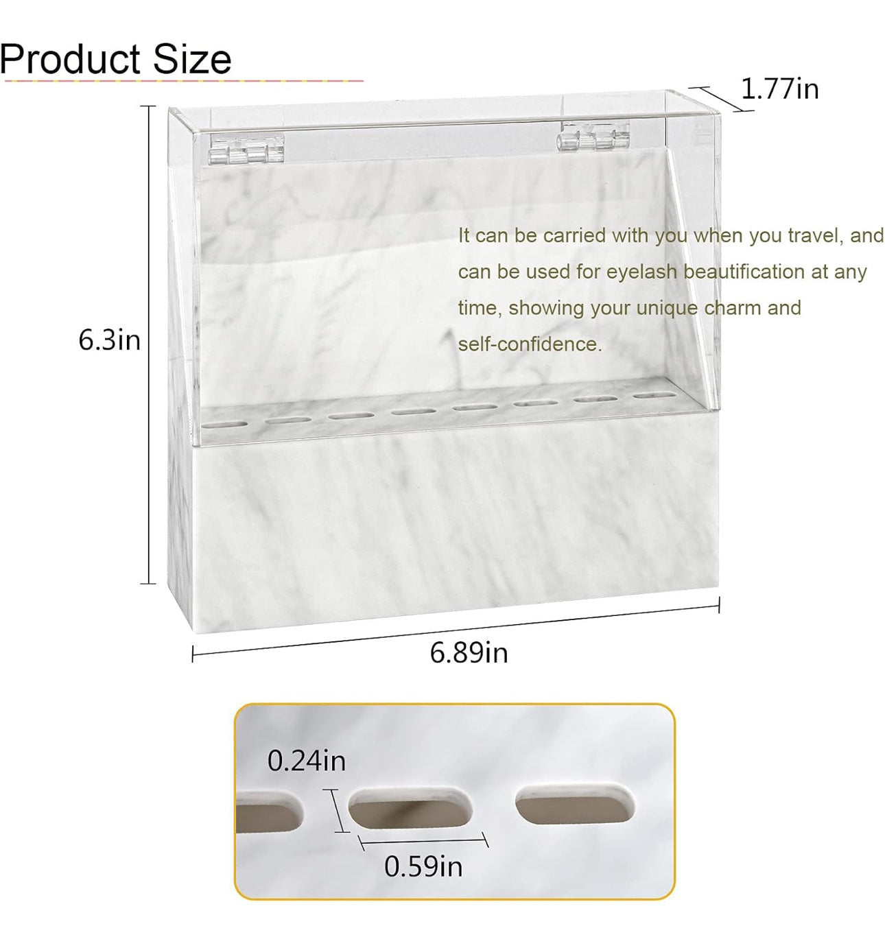 White Marble Tweezer Storage Box